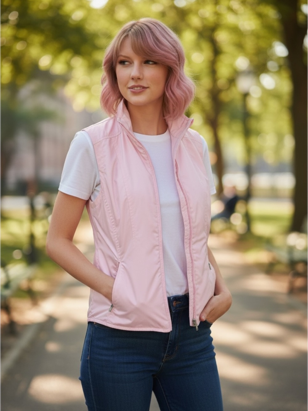 Bogner Light Pink Sleeveless Zip Vest